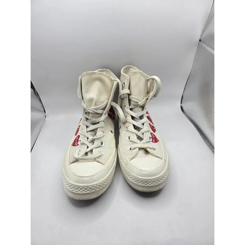 Converse x Comme des Garçons Play Sneakers Mens 6 Cream Multi Heart Chuck 70 Hi - Picture 6 of 13